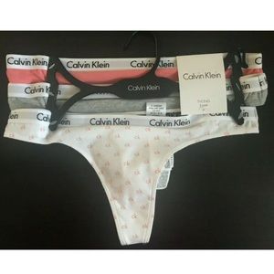 Calvin Klein Thong 3 Pack Size Small Pink White